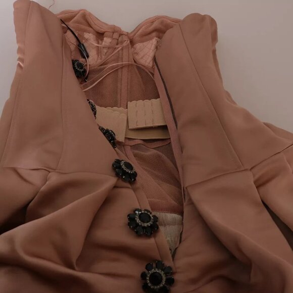 Dolce & Gabbana Crystal Pink Silk Chandelier Ball Gown Dress IT42 M Pink - Picture 5 of 9